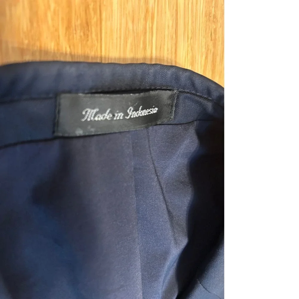 Lauren Ralph Lauren 40 R gold button navy blue wool suit blazer jacket‎ Career